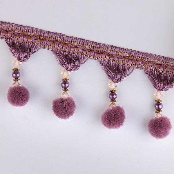 Machine producing OEM wholesale beautiful trimmings beaded pom pom fringes