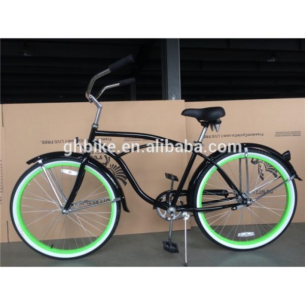 Green Aluminum Alloy Rim 26inch Cruiser Bike with Steel Fork Material and Green Color