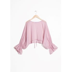 Cotton Fabric Bell Sleeve Women Blouse