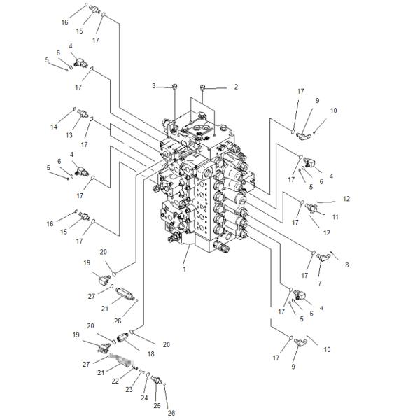 PC300-7 Excavator Hydraulic Control Valve 7234726105