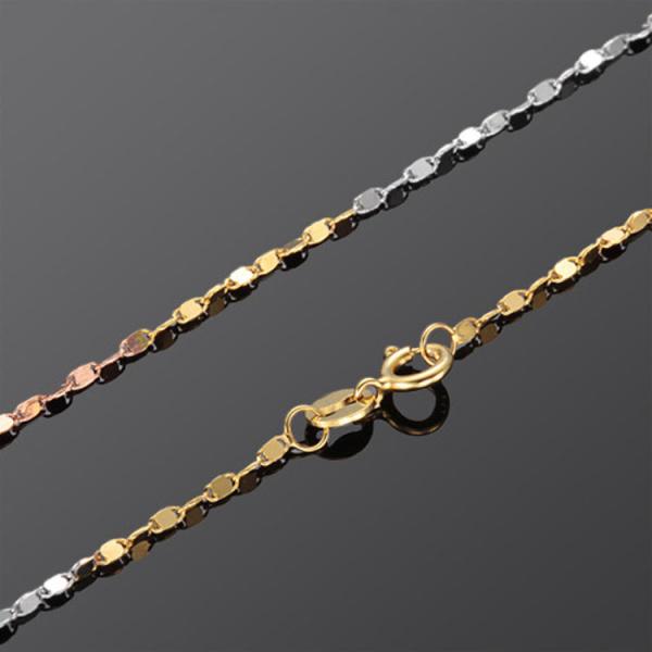 Buy 18K Yellow  Rose White Tone Gold Twist Link Chain Necklace  18 inches (NG0110) at wholesale prices