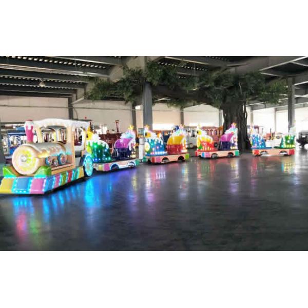 360 Degree Tourist Train Rides / Childrens Ride On Train Battery Engine