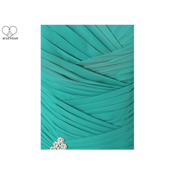 Sleeveless Plus Size Ball Gowns / Long Tail Chiffon Evening Gowns For Pleating