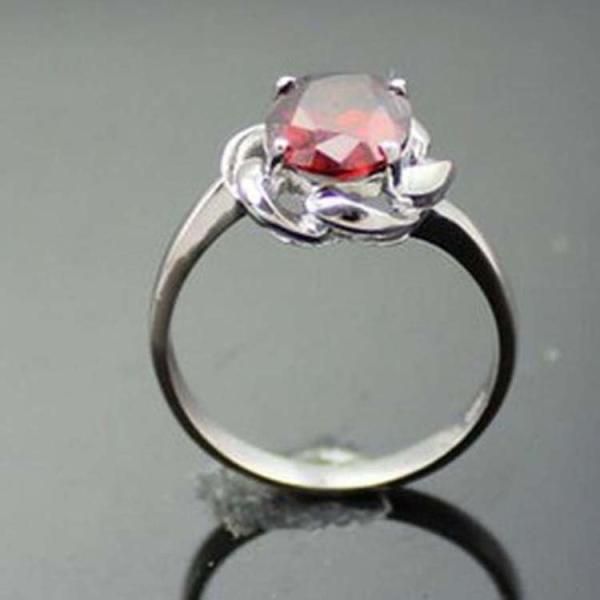 18k Rose Gold Plated Sterling Silver Engagement Ring with Pink Cubic Zirconia(F66)
