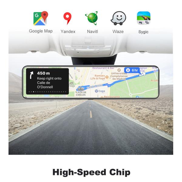 Android 8.1 4G Rearview Mirror 1080P Full Hd Car DVR Vehicle Blackbox 12 Inch Dual Lens