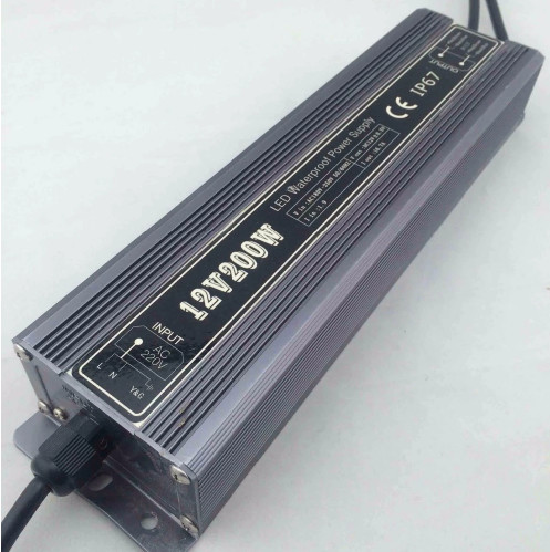 12V 24V Constant Voltage LED Power Supply 200W Waterproof IP67 Aluminium Alloy