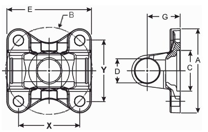 Drive shaft Parts Flange Yoke 1480 series Spicer 3-2-1769 Compatible U Joint 5-188X 5-803X