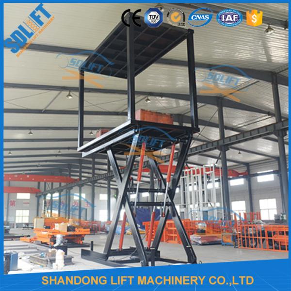 3T+3T 3M Double Deck Car Parking System , Double Platform Scissor Car Lift for Home Garage