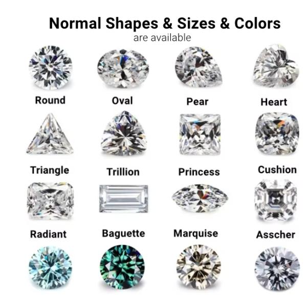 Factory Wholesale Pink Moissanite Diamond Round Brilliant Cut 3.0mm-12.0mm VVS1 Loose Moissanite Stones 4 Carat Ring