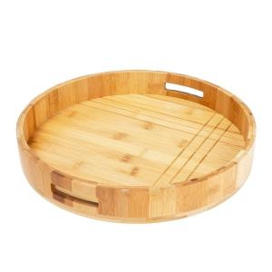 Customized Round Bamboo Circular Tray Serving For Kitchen Living Room Decoration