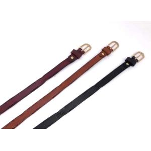 Adjustable Thin Women's Fashion Leather Belts Gold Pin Buckle