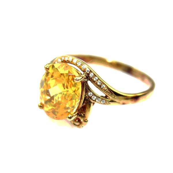 Women Jewelry 925 Silver Ring with 8mmx10mm Oval Blue Topaz Cubic Zircon(F13)