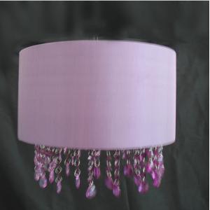 Acrylic Drum Easy Fit Pendant Shade Pendant Purple Beaded Lampshade