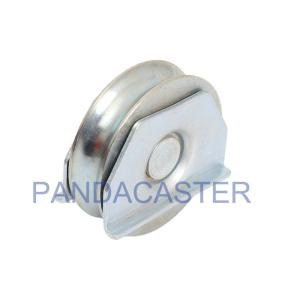 4 Inch Steel V Groove Track Rollers 98mm Sliding Gate Roller Wheels With Fixing