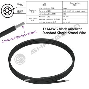 Power Cord 14AWG UL 105℃ Stranded Conductor Wire 600V VW-1 PVC Wire 14AWG PVC