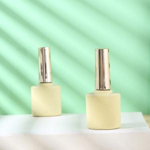 Customized Logo Glass Collar Golden Oval UV Gel Nail Remover Bottles with Luxury