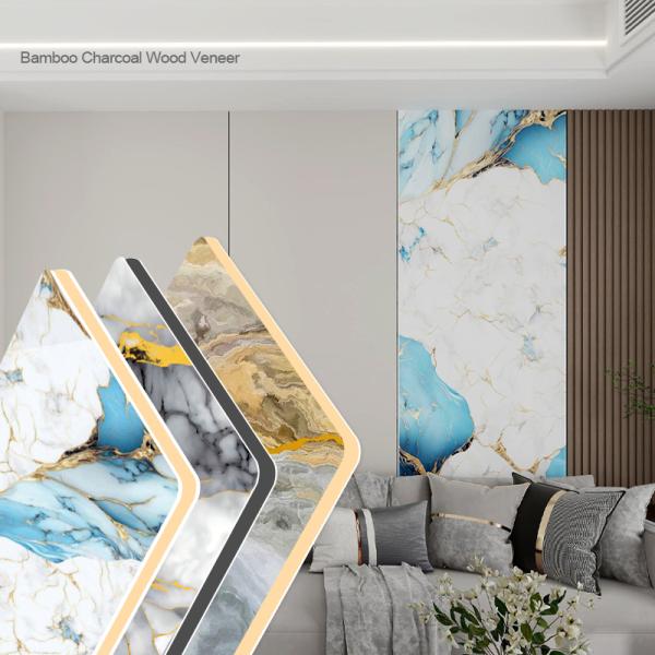 Buy Waterproof Bamboo Charcoal Wood Veneer Wall Panel 5mm/8mm at wholesale prices
