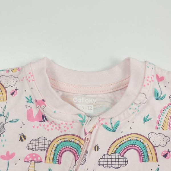 Newborn Bodysuit Rompers with Zipper Close and Printing Pattern in Customized Color