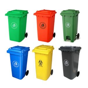 China 180L Outdoor Park Street Large Capacity Plastic Trash Can Oval Waste Bins Rectangular Pedal Bin with Lid on sale