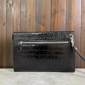 Authentic Crocodile Skin Businessmen Envelop Clutch Wristlets Purse Genuine