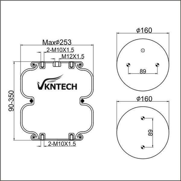 Universal Double Convoluted Air Spring Firestone W01-358-6956 Pickup Truck Air Bags