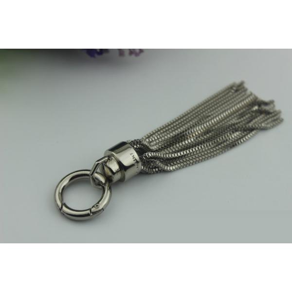 High quality modern design tassel custom zinc alloy gunmetal colors 115 mm length metal tassel with metal cap