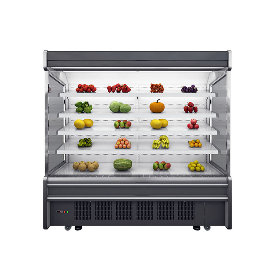 Quality Refrigerated Multideck Cabinets 3m Open Fruit Display Fridge With Night Blind for sale