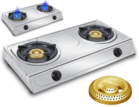 Manufacturer's supply of stainless steel gas stoves, desktop dual stoves, household electronic ignition natural gas stov
