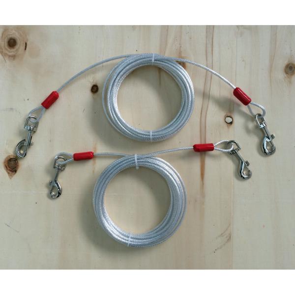 Reflective 20 Foot Heavy Duty Dog Tie Out Cable with Easy Installation for Dogs up to 100 Pounds