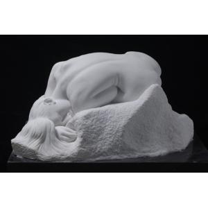 art sculptures with nature white marble, polished