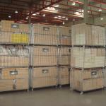 Metal Wire Mesh Storage Cages , Stackable Collapsible Wire Mesh Containers
