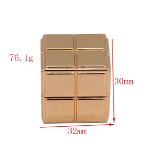 Golden Square Zinc Alloy Magnetic Perfume Cap For Simple And Generous