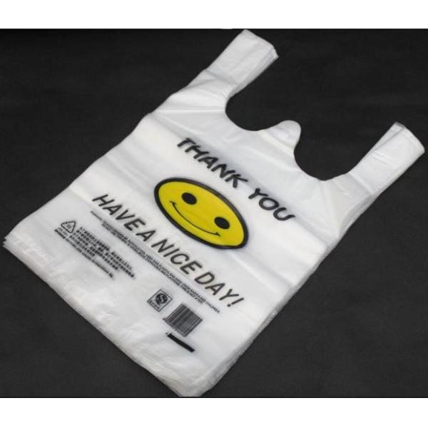 10 - 25MIC Thickness Biodegradable T Shirt Bags With Customized Logo