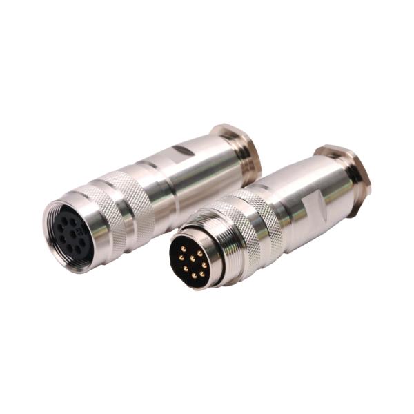 5A Waterproof Metal Connector , IP68 M16 8pins Male Assembly Male Connector With Shielded