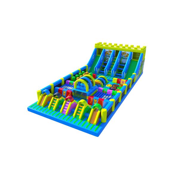 Buy Large  3lanes Children Fun Park Inflatable Slide Playground at wholesale prices
