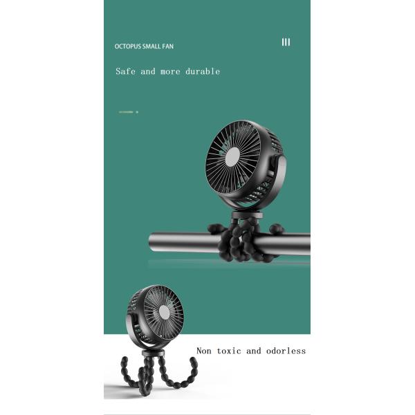 Voltage V 2.1 Plastic Stroller Fan with 5200mAh Battery and Mini Tripod Legs