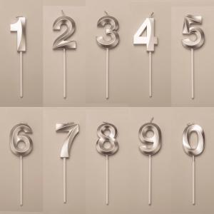 Wholesale Number Candles Gold-Plated 0-9 Wax Cake Candle Mini Cake Shaped