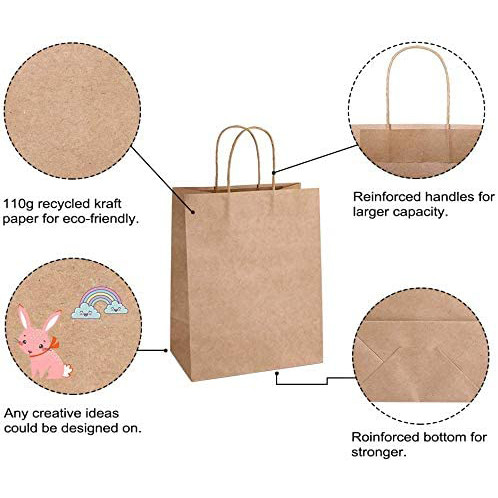 ISO Recyclable Brown Kraft Paper Sack Bags Custom Logo for food delivery