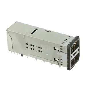 TE 2227224-1 ZQSFP+ Receptacle with Cage Ganged (2x1) Connector Press-Fit