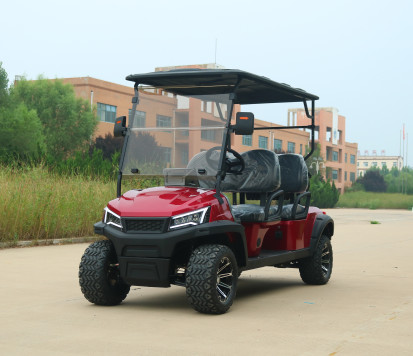 New Lifted REd Electric Golf Cart With Disc Brake And Lithium Battery Max Speed 35km/H Road Legal golf cart