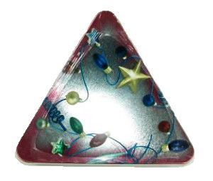 Quality Snack 4C Printing CMYK Triangular Tin Cans 172x152x41Hmm for sale