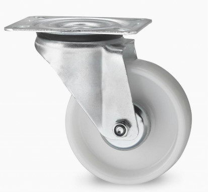 Buy 5 Inch White Nylon Trolley Wheels Nylon Castors Swivel Wheels 200kgs at wholesale prices