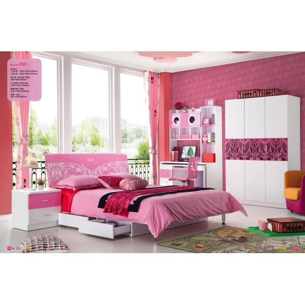 Buy modern girls painted MDF bedroom/kids bed with drawers,#850 at wholesale prices