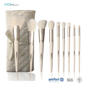 China 9pcs White Natural Hair Makeup Brush With Cosmetic Bag on sale