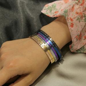 Custom Logo 18k Stainless Steel Bracelets Women Jewelry Bracelet Bangles