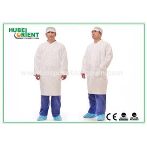 CE Breathable Tyvek Disposable Lab Coats With Elastic Wrist