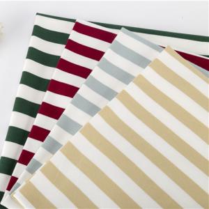 Elasticity Fashionable Bright Color Green Striped Cotton Fabric For French Terry