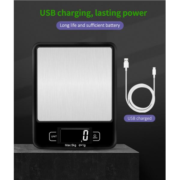 USB Charge Electronic Kitchen Scale Digital Kitchen Food Weighing Scale 5kg / 11lb