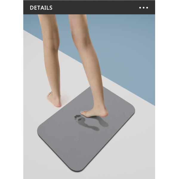 Custom Stone Bath Mat with Water Absorb Function Solid Pattern White/Gray/Pink/Blue