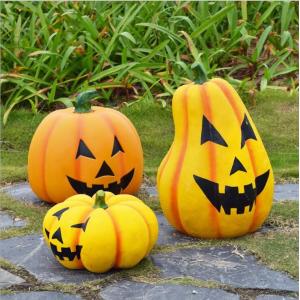 China Halloween decoration fiberglass pumpkin lamp sculpture on sale